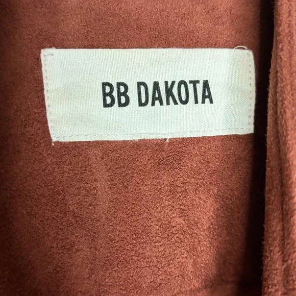 BB Dakota‎ Faux Suede Drape Jacket Med (No Tag) Cherrywood Chic Western Boho EUC - Picture 8 of 10